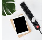 Multiprise, 6 prises, avec interrupteur