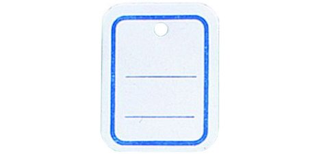 Hanging tag, 30 x 37 mm, perforated, lined