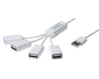 Hub USB 2.0 à câble, 4 ports, blanc