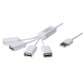 Hub USB 2.0 à câble, 4 ports, blanc