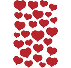 Sticker MAGIC 'Coeurs rouges', Stone