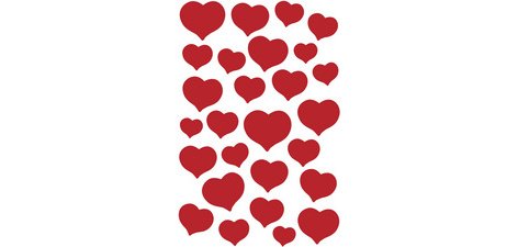 Sticker MAGIC 'Coeurs rouges', Stone