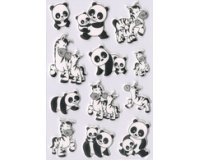 Sticker MAGIC 'Familles de pandas et de zèbres', Foam