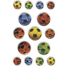 Sticker MAGIC 'Ballons de foot multicolores', gaufré