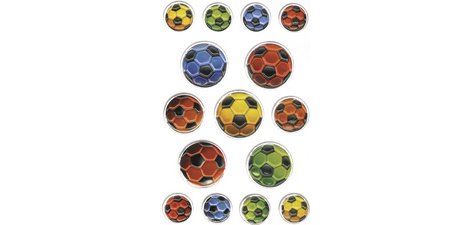 Sticker MAGIC 'Ballons de foot multicolores', gaufré