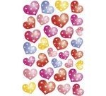 Sticker MAGIC 'Coeurs rouge et argent', Glittery