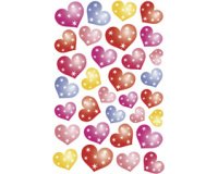 Sticker MAGIC 'Coeurs rouge et argent', Glittery