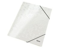 WOW elastic folder, A4, cardboard, pearl white