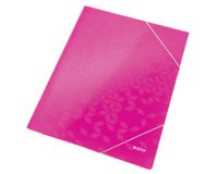 Chemise à élastique WOW, A4, carton, rose métallique
