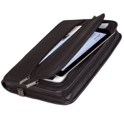 Serviette classeur 'CARPO', A4, cuir nappa, noir