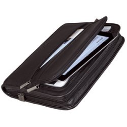 Serviette classeur 'CARPO', A4, cuir nappa, noir
