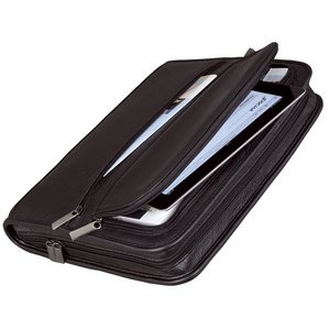 Serviette classeur 'CARPO', A4, cuir nappa, noir