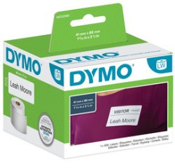DYMO Étiquette pour badge nominatif, 89 x 41 mm, blanc