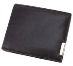 Portefeuille, format paysage, cuir, noir