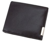 Portefeuille, format paysage, cuir, noir