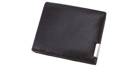 Portefeuille, format paysage, cuir, noir