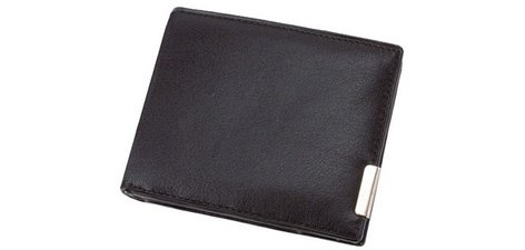 Portefeuille, format paysage, cuir, noir