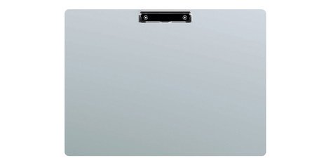 Porte-bloc, en aluminium et pince nickelée, A3 paysage