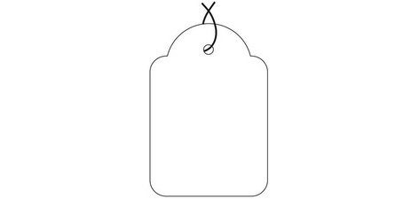 Etiquette à suspendre, dimensions: 28 x 43 mm, blanc