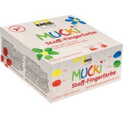 Vingerverf voor textiel 'MUCKI', set van 4