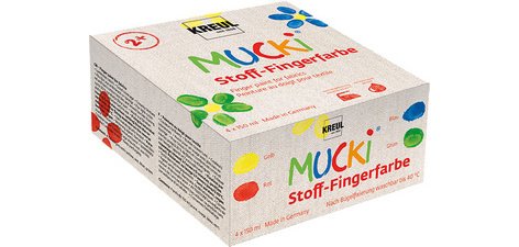 Fingerfarbe für Textilien 'MUCKI', Set mit 4