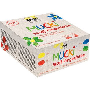 Vingerverf voor textiel 'MUCKI', set van 4