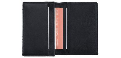 Etui pour cartes de visite, cuir, noir