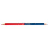 Crayons de couleur TWIN, triangulaire, bleu / rouge