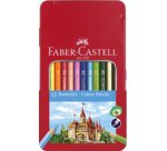 FABER-CASTELL Crayons de couleur CASTLE, étui métal de 12