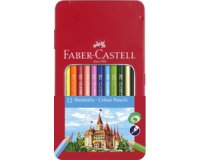 FABER-CASTELL Crayons de couleur CASTLE, étui métal de 12