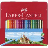 FABER-CASTELL Crayons de couleur CASTLE, étui métal de 24