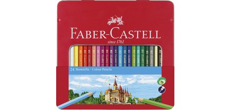 FABER-CASTELL Crayons de couleur CASTLE, étui métal de 24