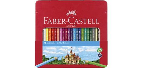FABER-CASTELL Crayons de couleur CASTLE, étui métal de 24
