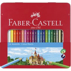 Kleurpotloden FABER-CASTELL CASTLE - metalen etui van 24 stuks