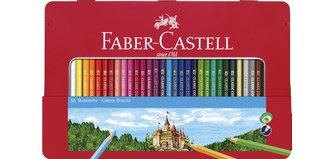 FABER-CASTELL Crayons de couleurs CASTLE, étui métal de 36