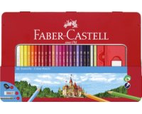 FABER-CASTELL Crayons de couleurs CASTLE, étui métal de 48