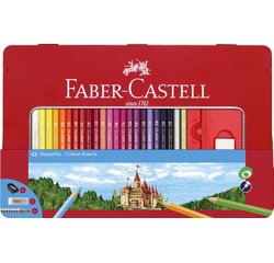 Kleurpotloden FABER-CASTELL CASTLE - metalen etui van 48 stuks