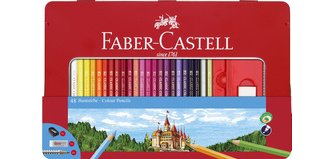 FABER-CASTELL Crayons de couleurs CASTLE, étui métal de 48
