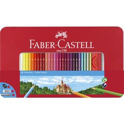 Kleurpotloden FABER-CASTELL zeshoekig CASTLE - etui van 60 stuks