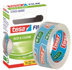 Film Ruban adhésif Eco & Clear, 15 mm x 10m,transparent