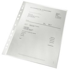 Pochette perforée Leitz A4 polypropylène grainé 9/100e - Boîte de 100