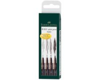 FABER-CASTELL Viltstift PITT artist pen, set van 4, sepia