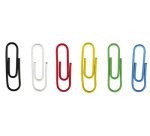 paperclips, plastic sheath, colored, 26 mm