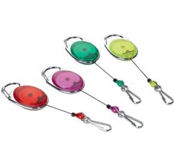 Porte-badge avec enrouleur, oval, noir