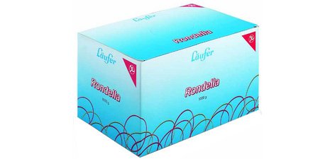 Bracelets élastiques RONDELLA, diamètre 65 mm, 1.000 g, rouge