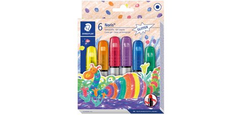 Craie gel Noris 'Glitter', étui carton de 6