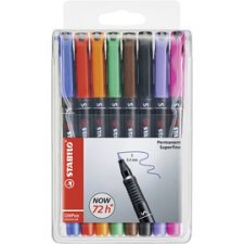 Stift voor folie OHPen universal permanent 0,4 mm - etui van 8 stuks