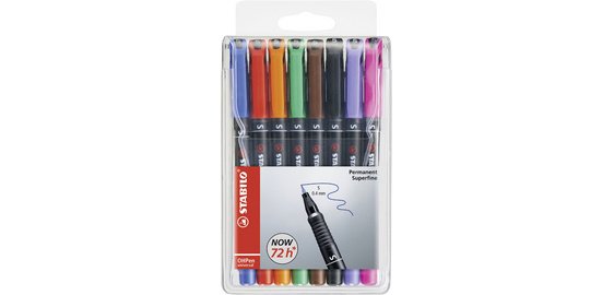 OHPen universal film marker, permanent, 0.4 mm - set of 8