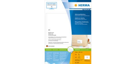 Etiquette universelle PREMIUM, 148,5 x 205 mm, blanc