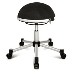 Tabouret fitness 'Sitness Half Ball', noir